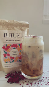Video Demonstrating How To Make Rose Agave Latte Using Tuturu Rose Vanilla Coffee Grounds